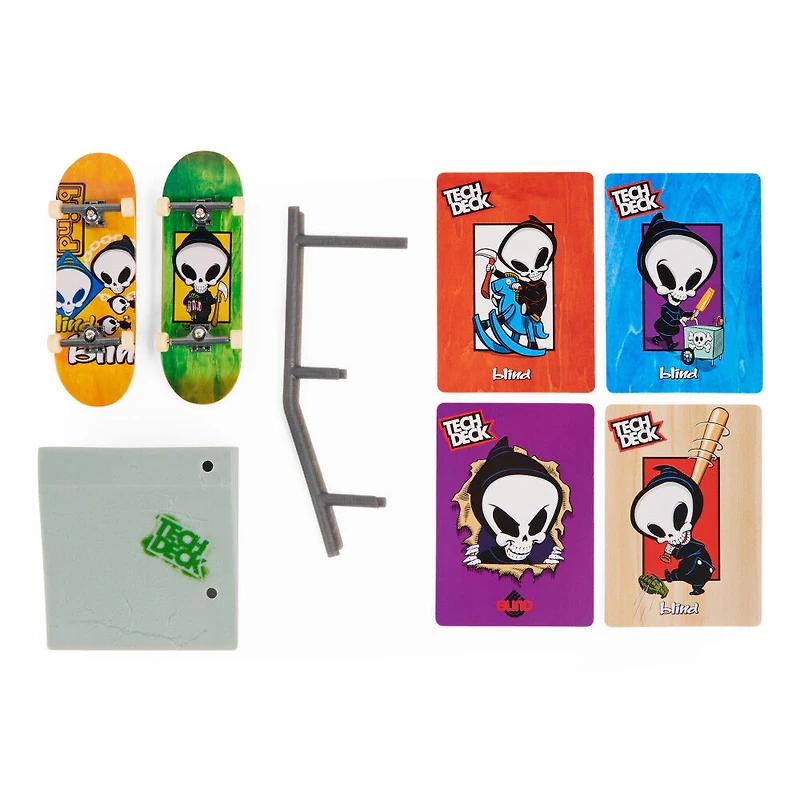 Tech Deck, Blind Skateboards Versus Series, Collectible Fingerboard 2-Pack and Obstacle Set