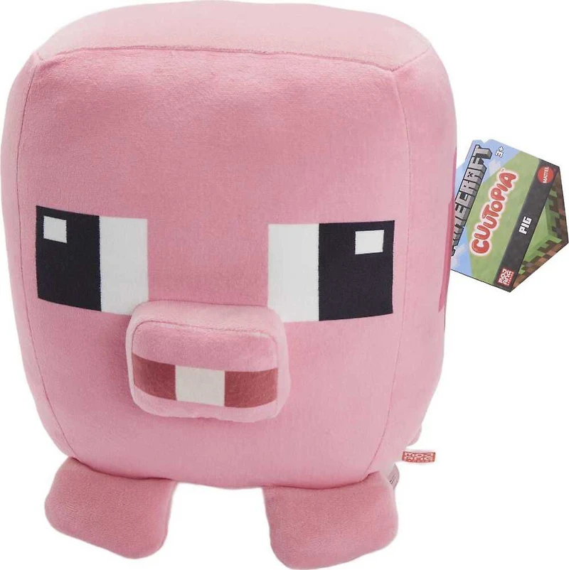 Minecraft Cuutopia 10-in Pig Plush Character Pillow Doll, Collectible Toy