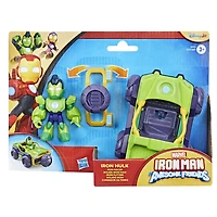 Marvel Iron Man and his Awesome Friends, figurine Iron Hulk et véhicule Bolide blindé