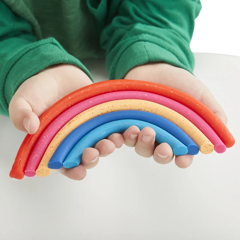 Play-Doh, pack de 16 pots de pâte paillette et parfumée, 4 outils, atoxique