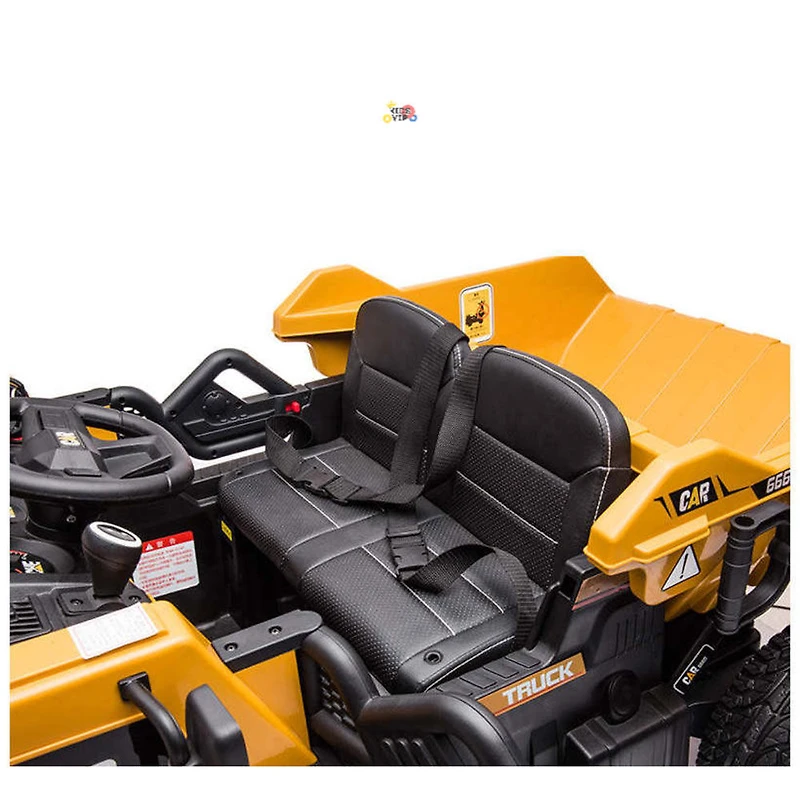 Camion-benne de construction KidsVip 12 V avec RC - Orange - Édition anglaise