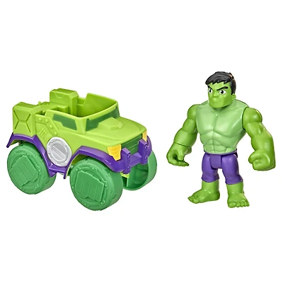 Marvel Spidey and His Amazing Friends, figurine Hulk et camion démolisseur