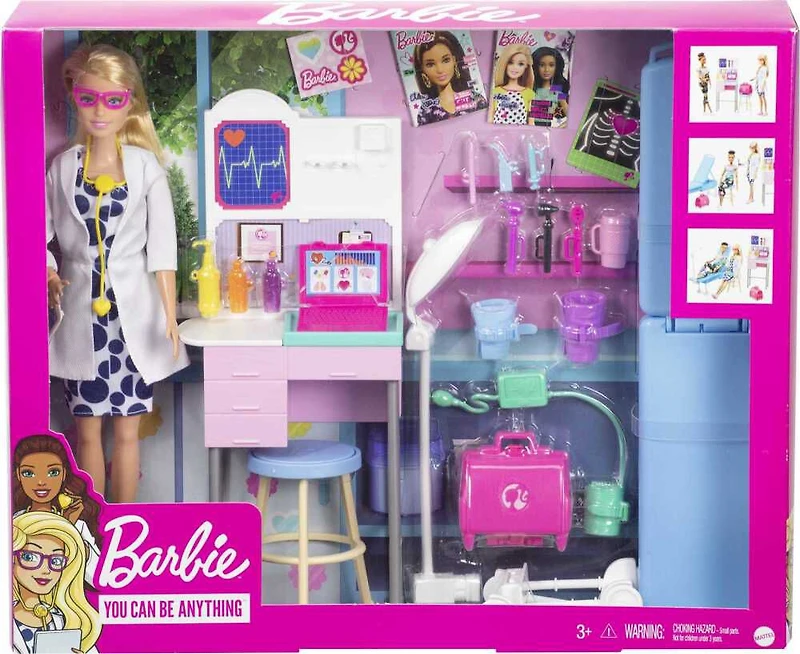 Barbie - Coffret poupée Barbie Docteur blonde et + de 20 accessoires