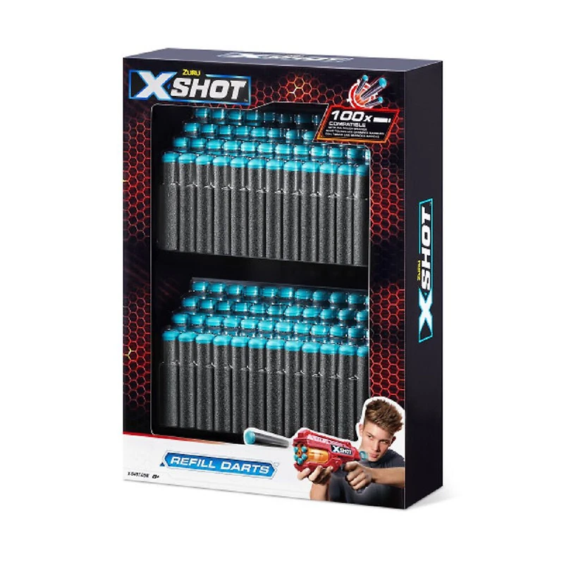 Pack de recharge de fléchettes en mousse universellement compatibles X-Shot Excel (100 fléchettes) de ZURU