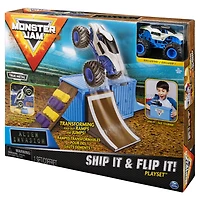 Monster Jam, Coffret transformable Ship It and Flip It Playset avec monster truck Monster Jam exclusif en métal moulé à l'échelle 1:64