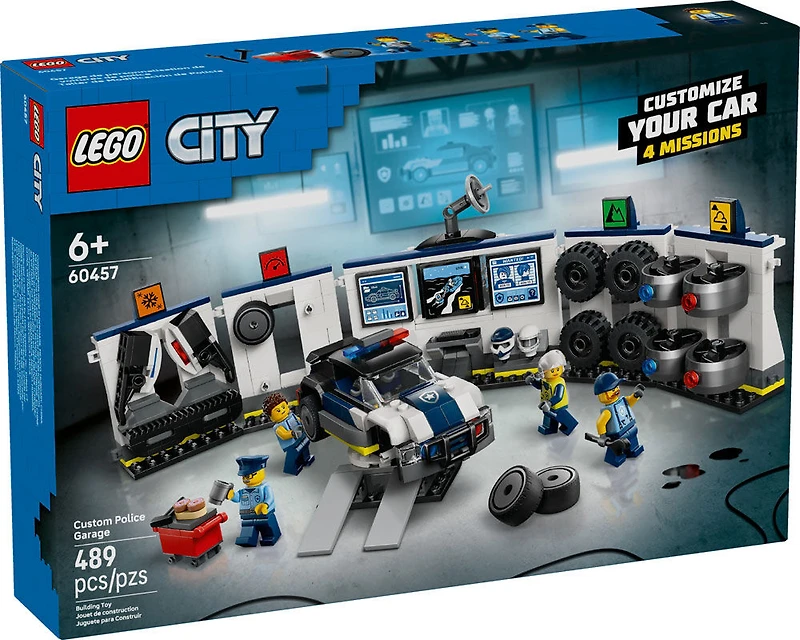 LEGO City Custom Police Car Garage Building Toy - Pretend Play Set for Boys & Girls, Ages 6+ - 60457