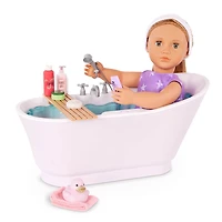 Our Generation Ensemble baignoire Bubbly Bathtime avec sons d’eau pour poupées de 18 pouces.