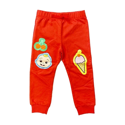 CoComelon Here Comes JJ Glitter Print Joggers - Red