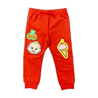 CoComelon Here Comes JJ Glitter Print Joggers - Red