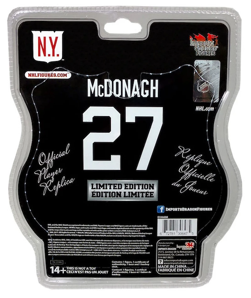 Ryan McDonagh Rangers de New York Classique hivernale Édition limitée Figurine de la LNH de 6 pouces