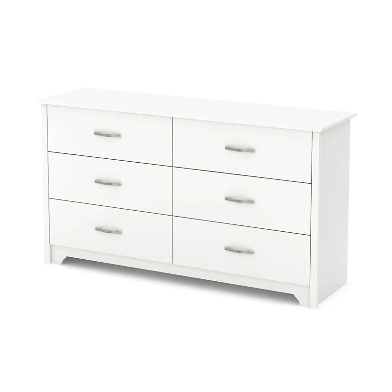 Fusion Bureau double 6 tiroirs- Blanc solide