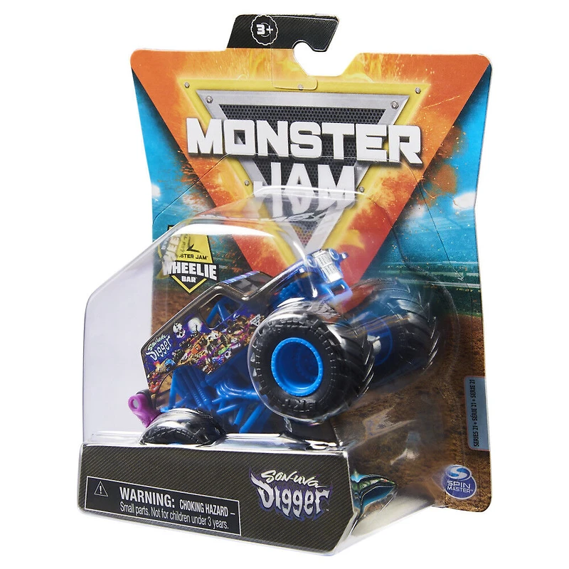 Monster Jam, Monster truck Son-uva Digger officiel, véhicule en métal moulé, série Shear Madness, échelle 1:64