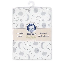 Drap-housse de berceau biologique de Gerber, cosmique.