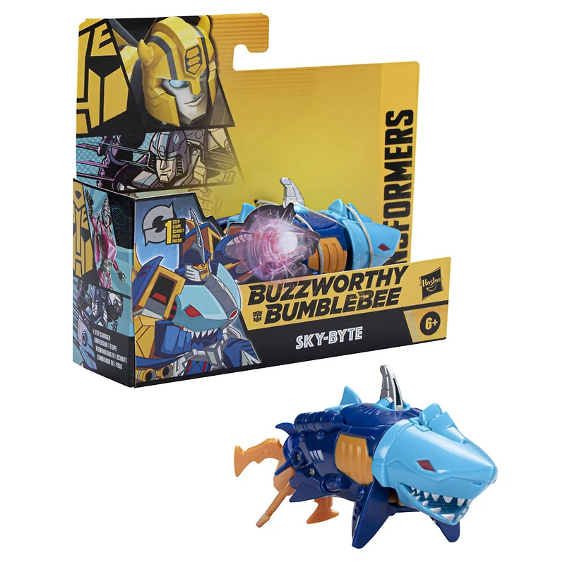 Transformers Buzzworthy Bumblebe, figurine Sky-Byte à conversion One Step, 10,5 cm