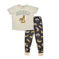 Ensemble De Pyjama 2 Pièces Garfield - Beige/Noir