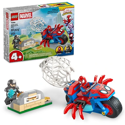 LEGO Marvel Spidey And His Amazing Friends Spidey on his Motorcycle vs. Rhino Toy, Ages 4+ - 11206