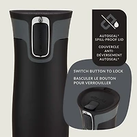 Contigo West Loop Stainless Steel Travel Mug with AUTOSEAL Lid, Matte Black, 16 oz