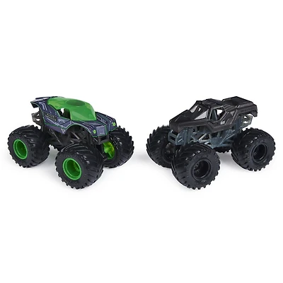 Monster Jam, Monster trucks Alien Invasion vs Soldier Fortune Black Ops officiels qui changent de couleur en métal moulé, échelle 1:64