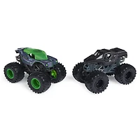 Monster Jam, Monster trucks Alien Invasion vs Soldier Fortune Black Ops officiels qui changent de couleur en métal moulé, échelle 1:64