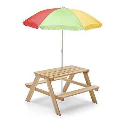 Plum Wooden Picnic Table with Parasol