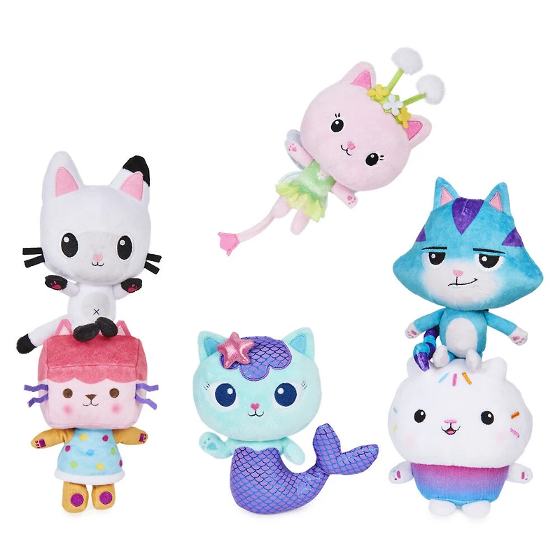 DreamWorks Gabby's Dollhouse, 8-inch MerCat Purr-ific Plush Toy