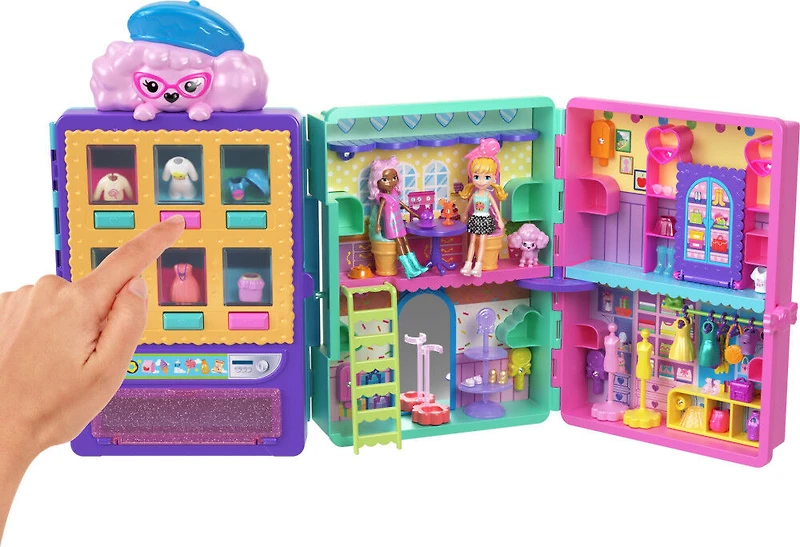 Polly Pocket-Collection bonbon-Coffret avec 2 poupées (8 cm), distributeur, plus de 35 accessoires