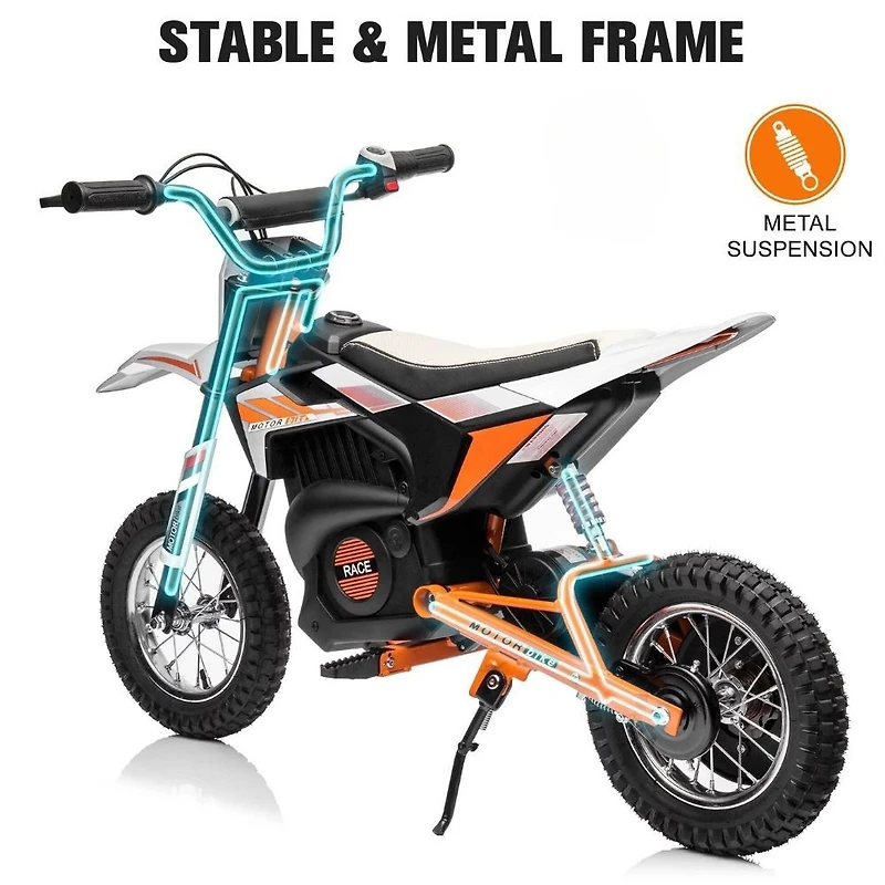 KidsVip 24V SuperMoto Dirt Bike for Kids- Black - English Edition