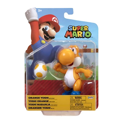  Figurines Super Mario 4 pouces - Yoshi orange avec oeuf