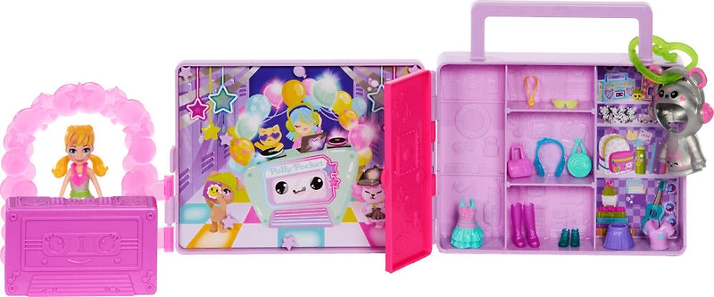 Polly Pocket -Coffret de jeu et poupée -Révélation Tenues Danse Disco
