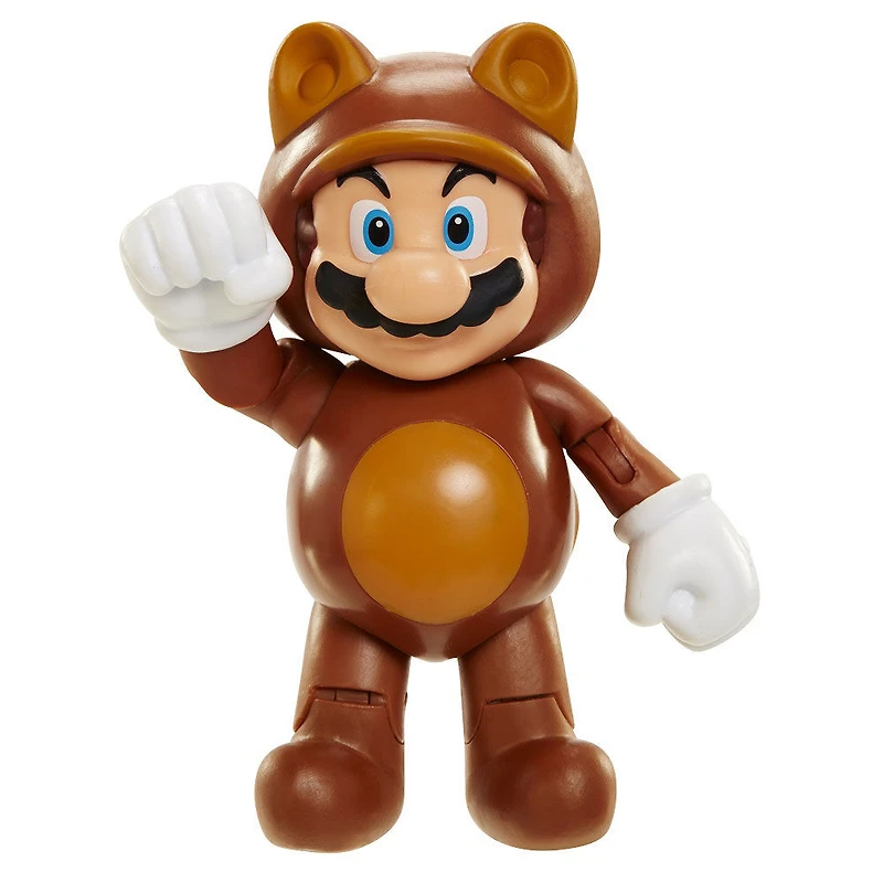  Nintendo - Figurines de 4 pouces Monde de Nintendo Vague 4 - Tanooki Mario avec Pièce
