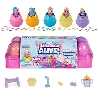 Hatchimals Alive, Egg Carton Toy with 5 Mini Figures in Self-Hatching Eggs, 11 Accessories