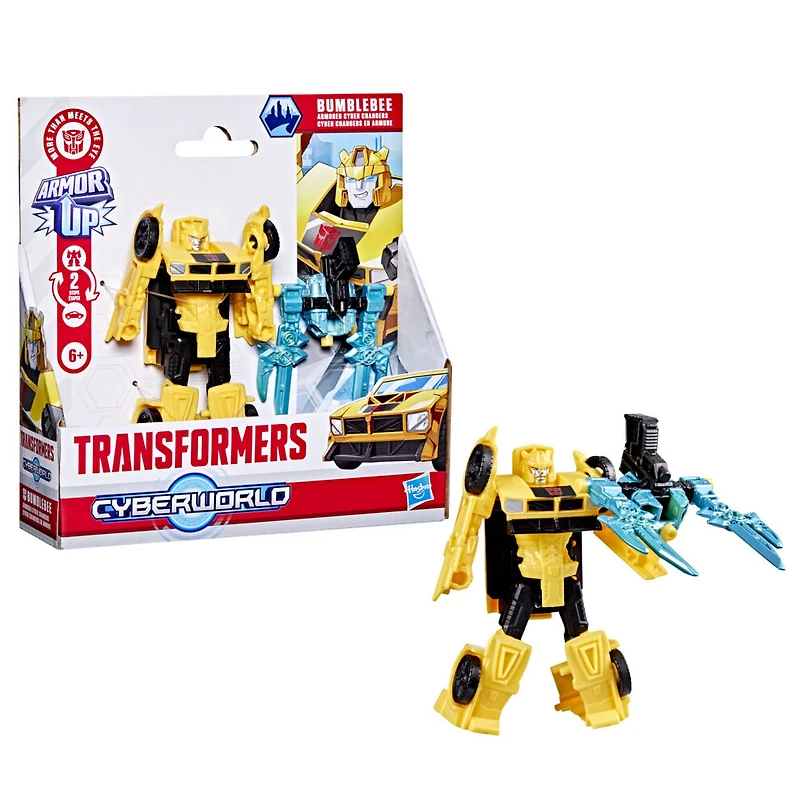 Transformers CYBERWORLD Armored Cyber Changers Bumblebee Action Figure