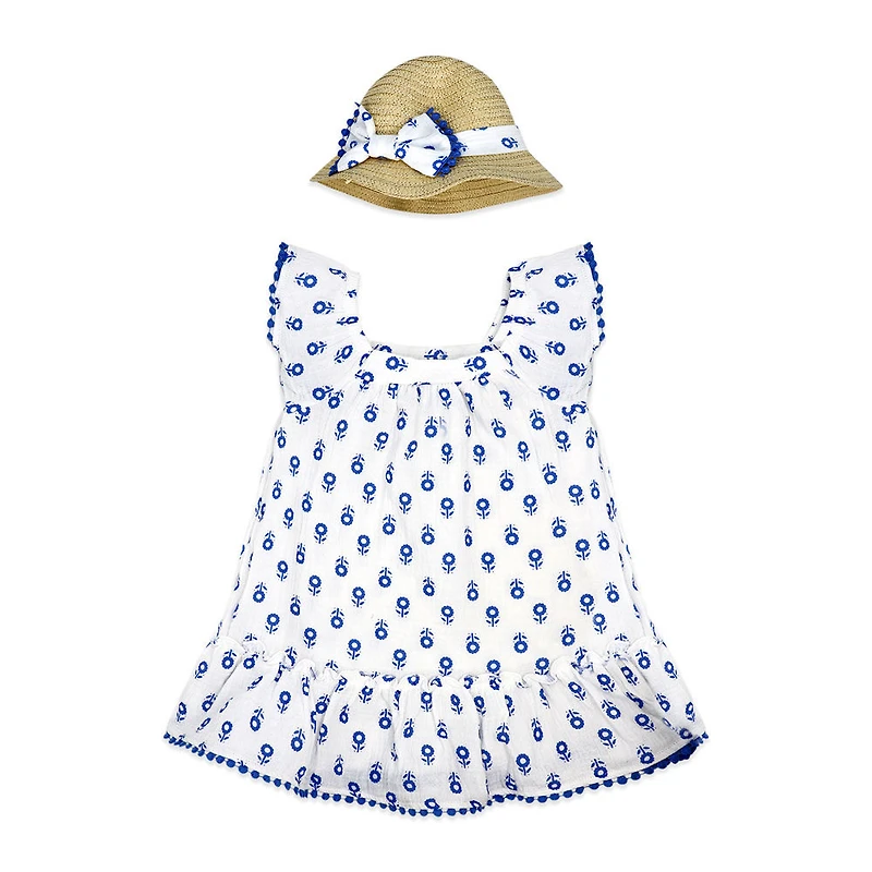 Baby Mode 2 Piece Dress Set: Blue Floral