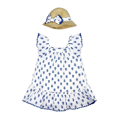 Baby Mode 2 Piece Dress Set: Blue Floral