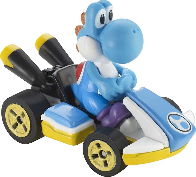 Hot Wheels - Mario Kart - Yoshi Stardard Kart, Bleu