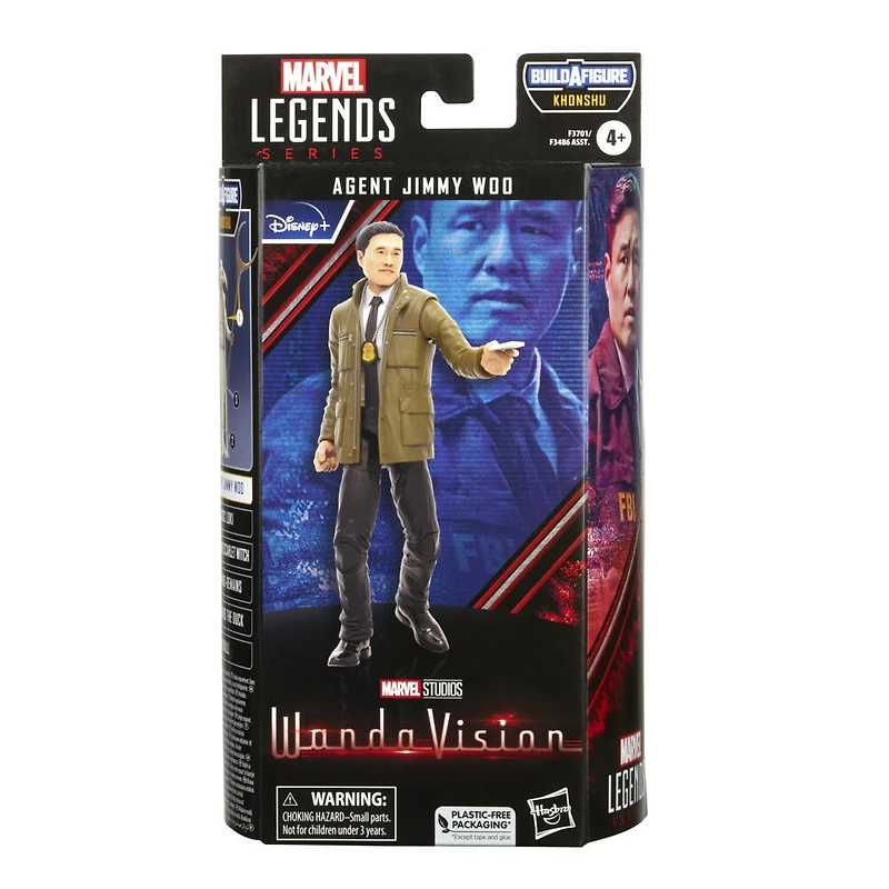 Marvel Legends Series, Wandavision, figurine de collection Agent Jimmy Woo de 15 cm MCU Disney+, 2 accessoires et 3 pièces Build-a-Figure