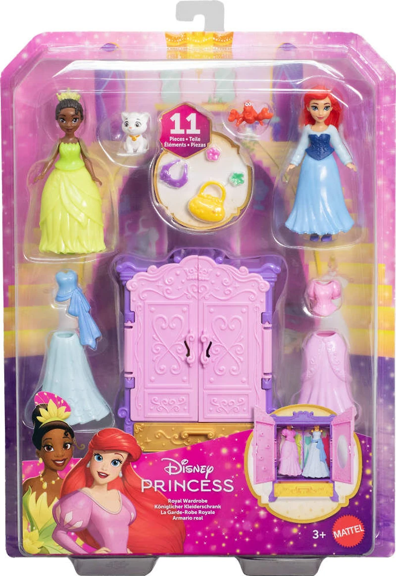 Disney Princess-Coffret La Garde-Robe Royale-avec 2petites poupées - Notre exclusivité