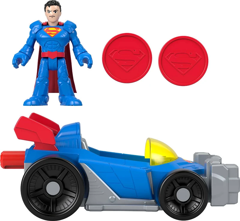 Fisher-Price Imaginext DC Super Friends Metal Force Supermobile Toy Car & Superman Action Figure Set