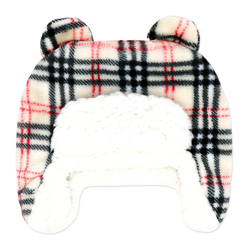 Baby Mode Signature Casquette Sherpa Hunters avec ensemble de bottines assorties : Plaid beige