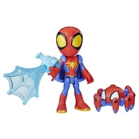 Marvel Spidey et ses Amis Extraordinaires Web-Spinners, figurine Spidey avec accessoires et toile rotative