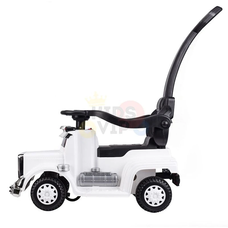 KidsVip 6V Enfants at Tout-Petits Big Rig Monter sur la Voiture de Poussée de Camion Voiture Eléctrique avec Commande à Distance - Blanc - Édition anglaise