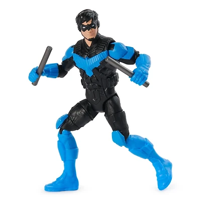 DC Comics, Figurine articulée Nightwing avec 2 accessoires mystère, 10 cm