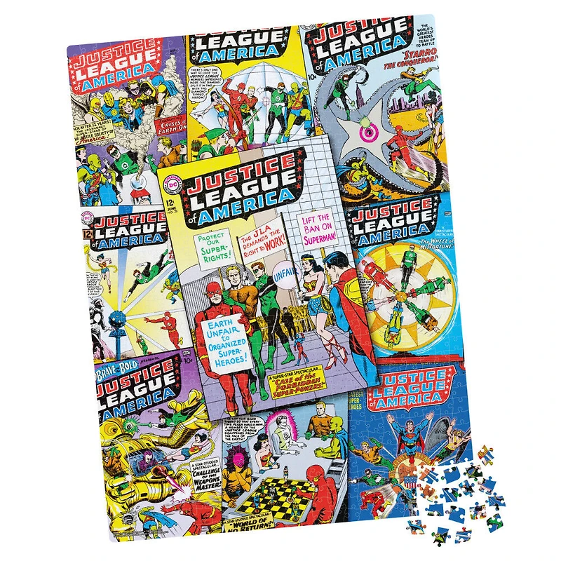 DC Comics, Justice League 1000-Piece Jigsaw Puzzle Wonder Woman Superman Comic Book Artwork with Poster Included