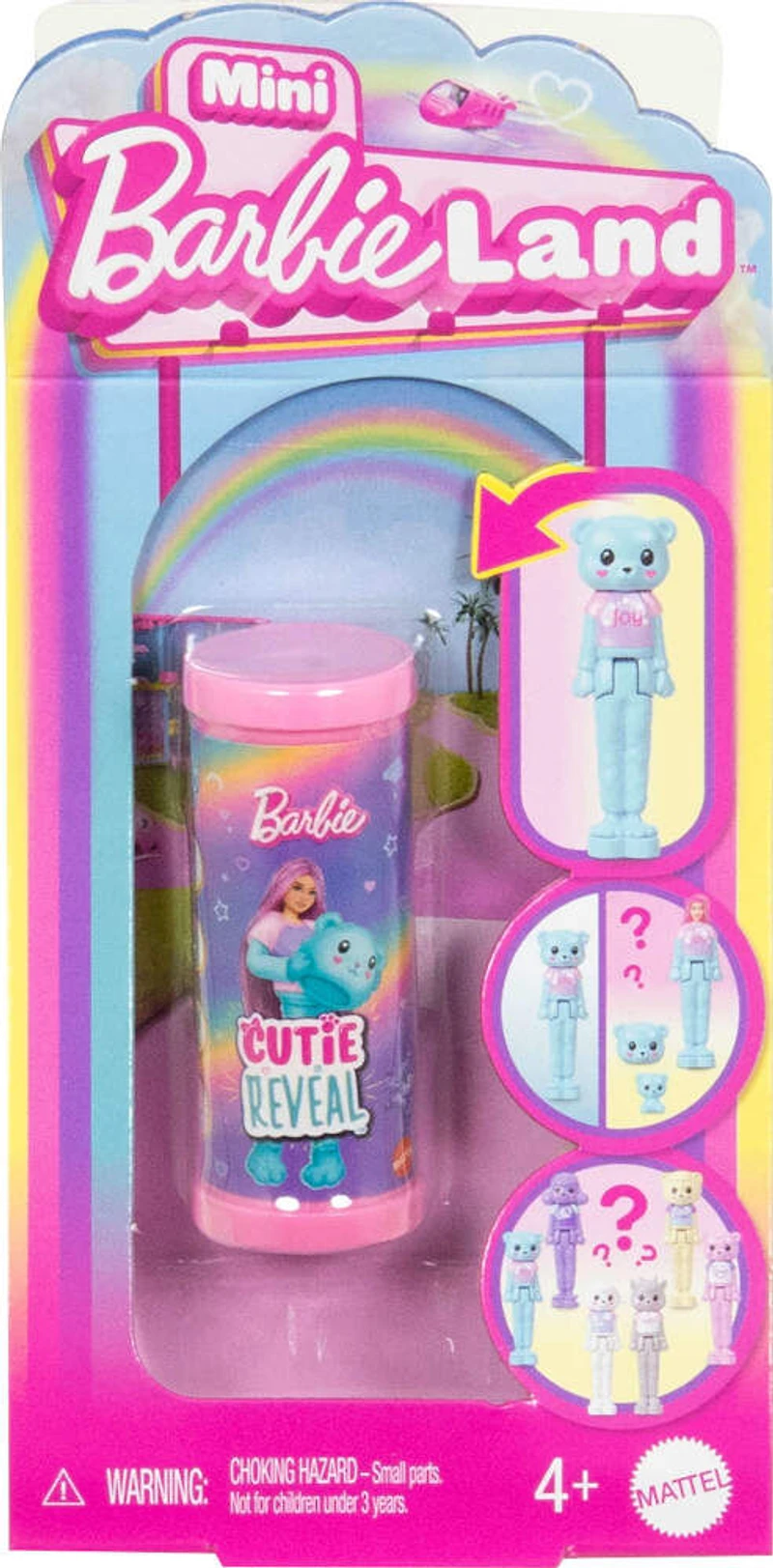 Barbie Mini BarbieLand Cutie Reveal Doll & Pet, 1.5inch Cozy Cute Tees Series (Styles May Vary)