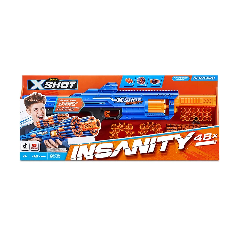 X-Shot Insanity Bezerko (48 Darts) by ZURU