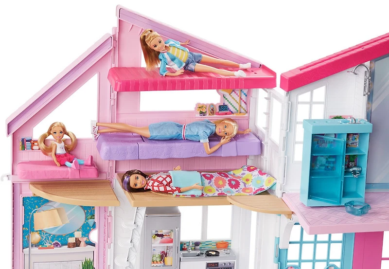 Barbie Malibu House 2-Story Dollhouse with Transformation Features and 25+ Pieces - R Exclusive