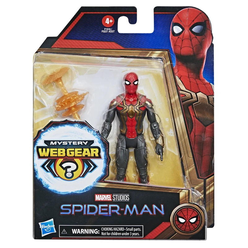 Marvel Spider-Man Mystery Web Gear, figurine Iron Spider à costume combiné