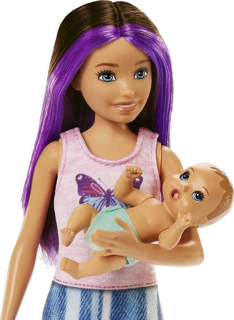 ​Barbie Skipper Babysitters Playset with Skipper Doll, Baby Doll with Sleepy Eyes, Crib and Accessories