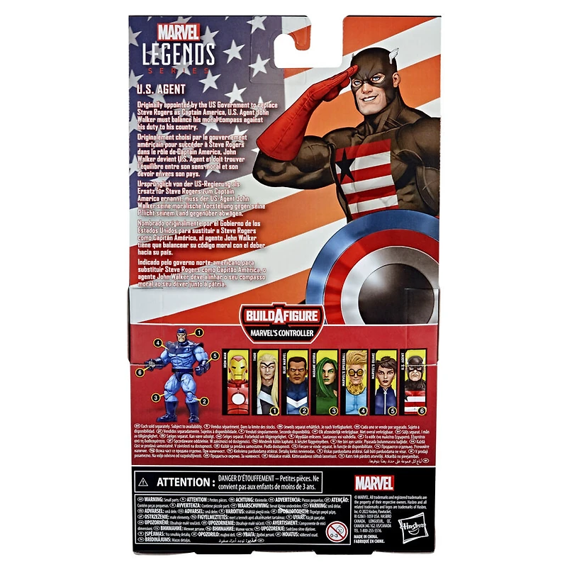 Marvel Legends Series, figurine de collection de 15 cm U.S. Agent inspirée des BD classiques avec 1 accesoire et 2 pièces Build-a-Figure