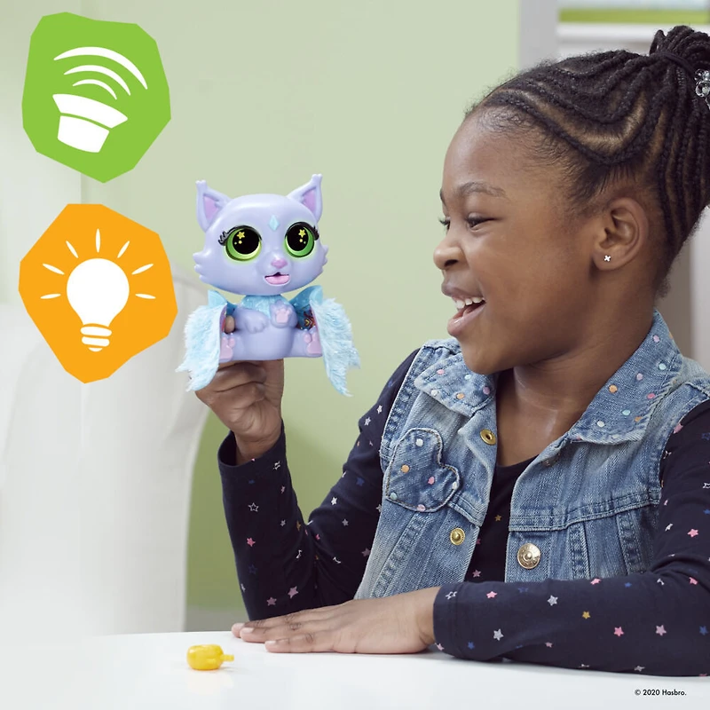 furReal Flitter, le chaton, jouet interactif changeant de couleur, jouet à nourrir, sons et lumières